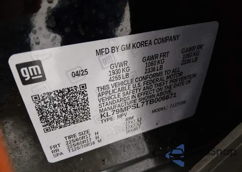 2026 Chevrolet Trailblazer Fwd Lt z USA, uszkodzony, nr VIN KL79MPSL7TB006671